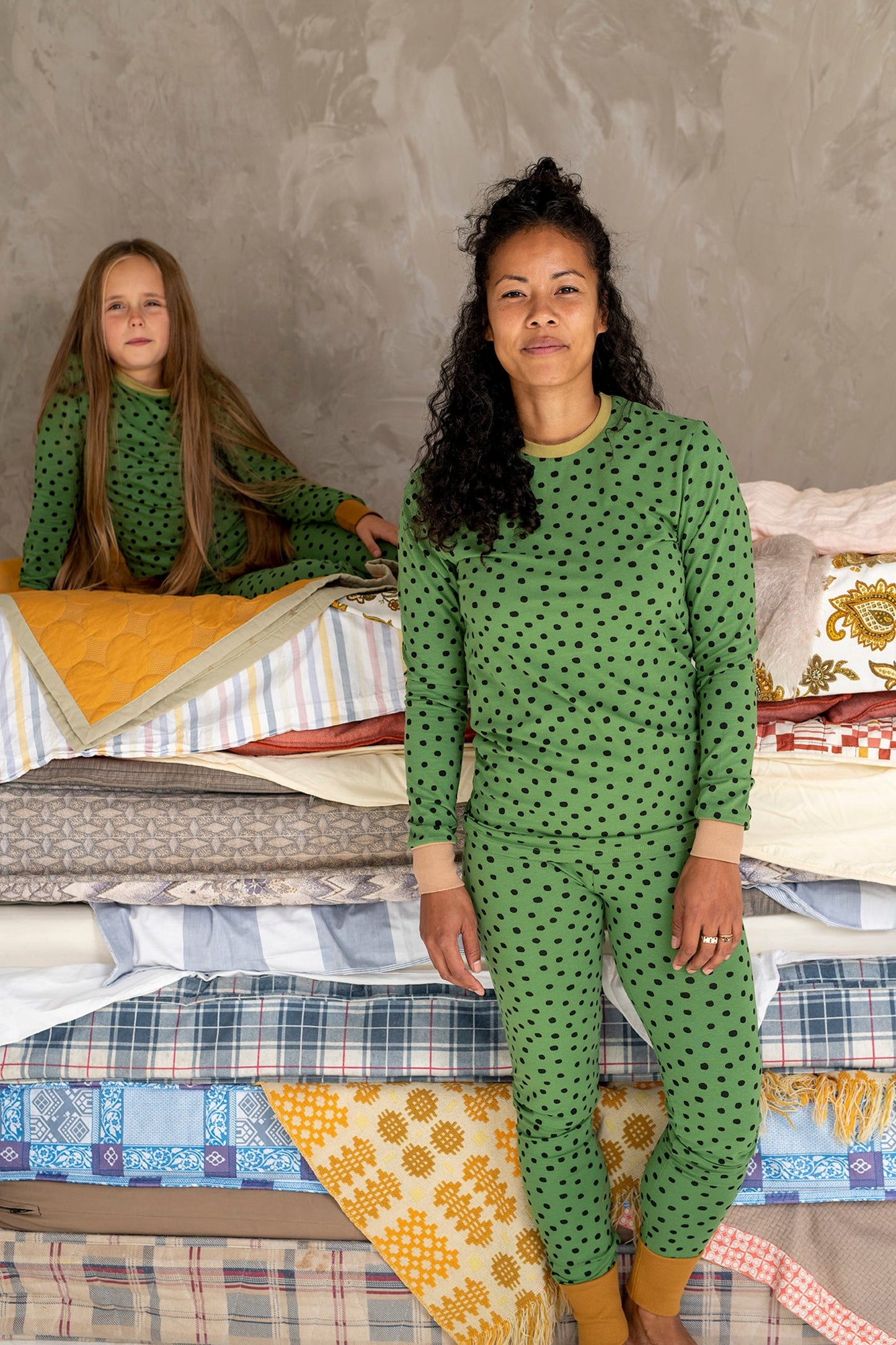 Women SLIM FIT Pyjamas | WONKY SPOTS GREEN