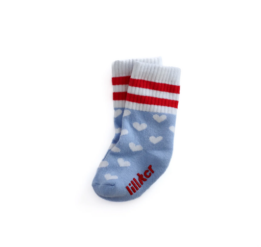 Retro Socks | "HEARTY BLUEY"