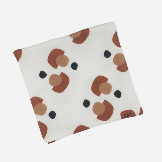Organic Muslin Cloth - Terracotta Mushroom