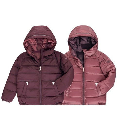 EcoReversible Puffer Jacket | MATTE BLACK CHERRY