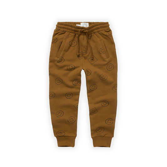Sweathose "Smiley Print" | Toffee
