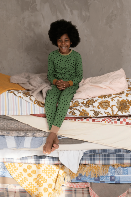 SLIM JYMS Kids Pyjama | WONKY SPOTS GREEN