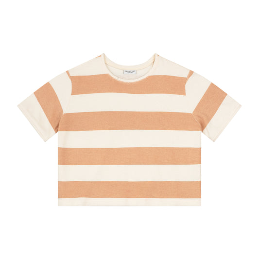Frottee Top "Stripes" | PALE STONE