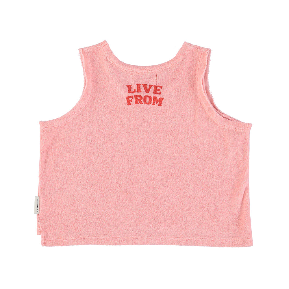 Sleeveless Frottee T-Shirt | STAR PRINT
